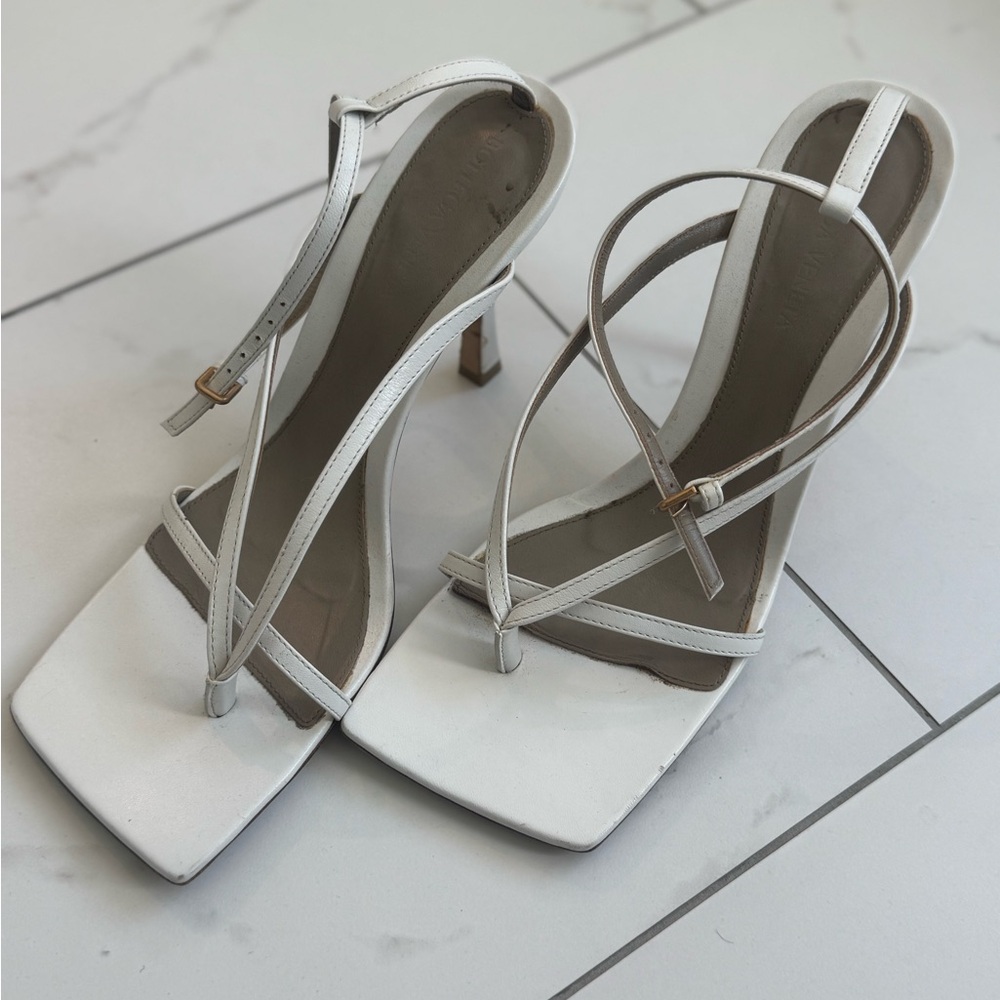 Bottega Veneta Cream Strappy Heels